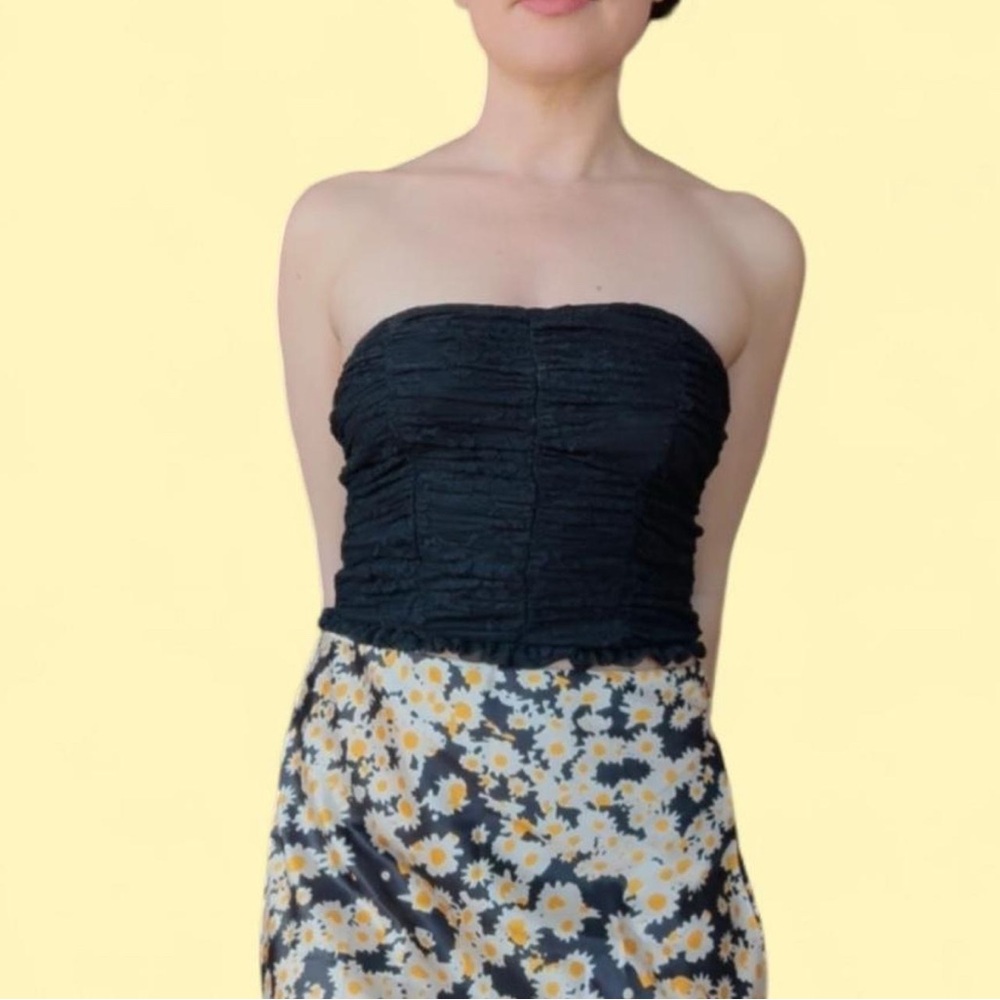 Urban Renewal Black Lace Strapless Top